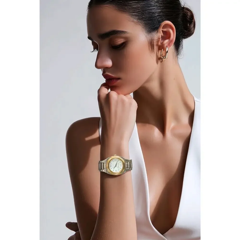 Ecclissi 33035 Sterling Silver 925 Two Tone Reversible Link Swivel Watch